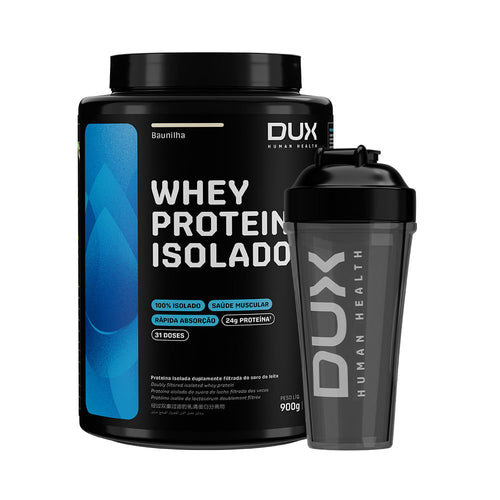 WHEY PROTEIN ISOLADO 900G + COQUETELEIRA
